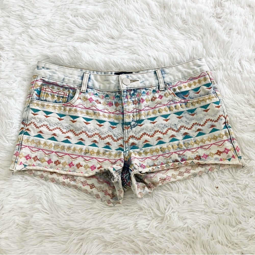 Angie Embroidered Denim Shorts